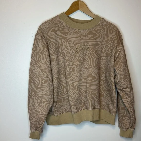 I.AM.GIA Women’s Tan Patterned Sweatshirt Crewneck Size XS Oversized - Picture 2 of 7